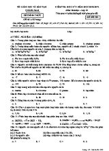 Đề kiểm tra học kỳ I môn Hóa học Lớp 10 - Mã đề 304 - Năm học 2018-2019 - Sở giáo dục và đào tạo Quảng Nam
